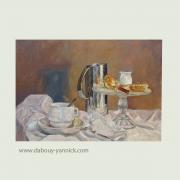 Le petit-déjeuner : Peinture à l'huile sur toile / 70/99cm / année : 2011