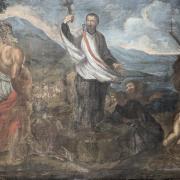 Tableau en cour de restauration